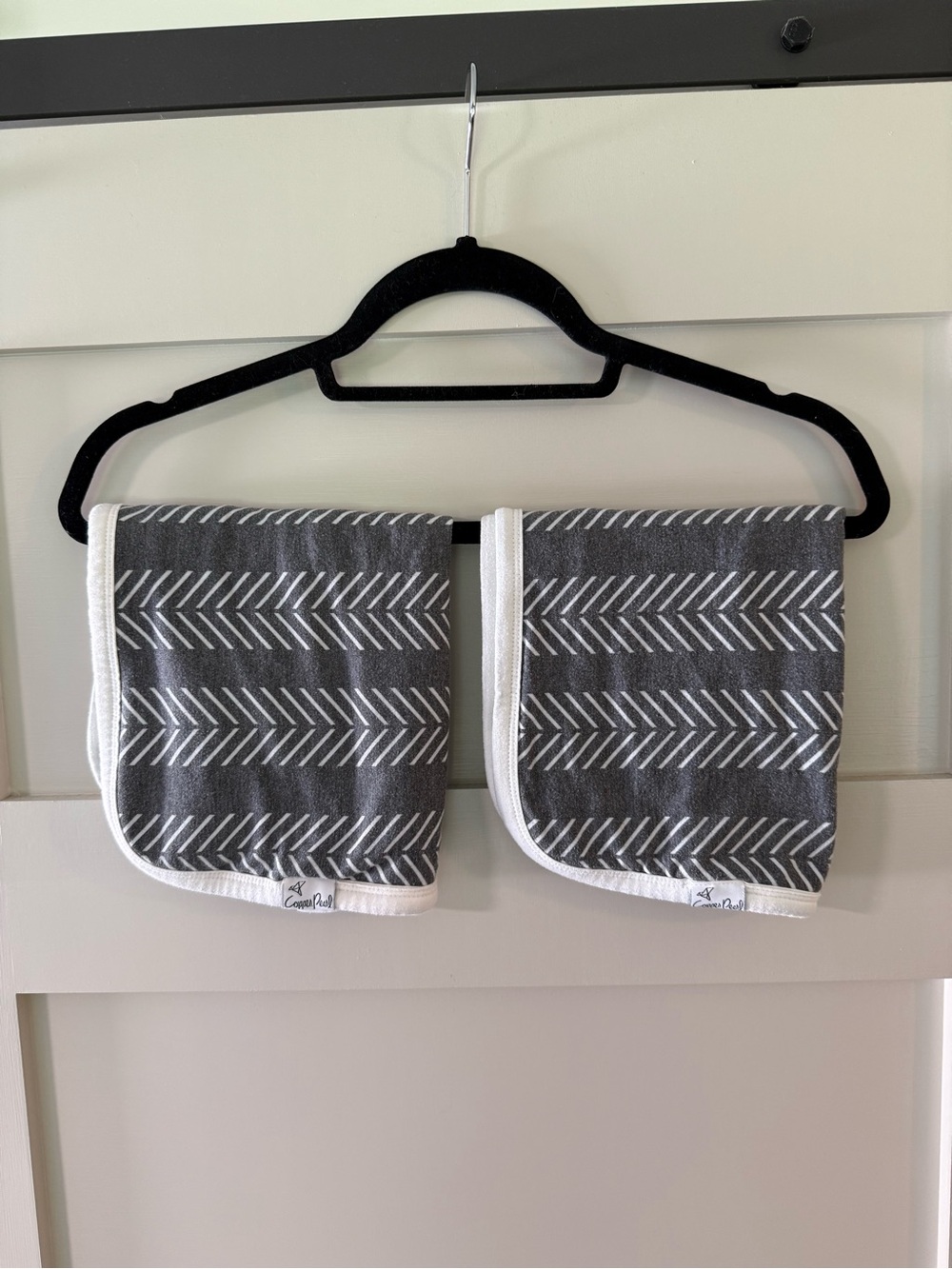Copper Pearl Gray/White Arrow Print Burp Cloths - Set of 2